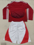 24/25 Man Utd Home Kids  Long Sleeve Soccer Jersey(童装长袖）