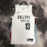 22/23 Nets HARDEN #13 White City Edition Top Quality Hot Pressing NBA Jersey
