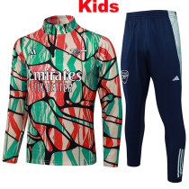 24/25 ARS Red Green Inkjet Kids Half Pull Tracksuit # E970 (童装、半拉链)