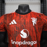25/26 Man Utd Maroon Special Edition Player Version Soccer Jersey(黑圆领）