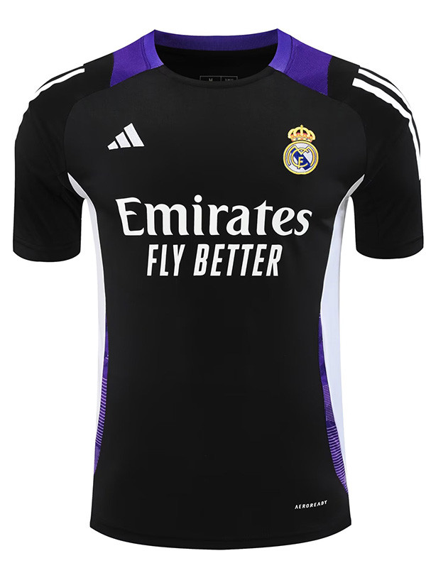 24/25 RMA  Black(Purple Shoulders) Training Shirts(黑色紫肩）