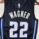 22/23 Magic WAGNER #22 Black Away Top Quality Hot Pressing NBA Jersey（黑色条纹）