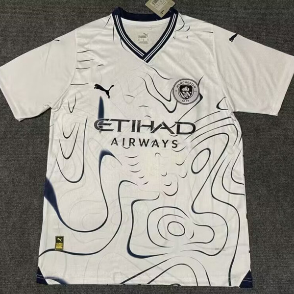 24/25 Man City White Special Edition Fans Soccer Jersey