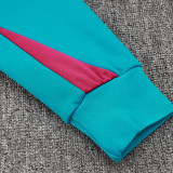 24/25 PSG Lake Blue Hooded  Half Pull Tracksuit(Add Fluff)  (半拉链、加绒F599)