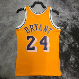 2007/2008 LAKERS BRYANT #24 Yellow Retro Top Quality Hot Pressing NBA Jersey (圆领）