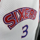 96/97 76ERS IVERSON  # 3 White Newcomer Top Quality Hot Pressing Retro NBA Jersey