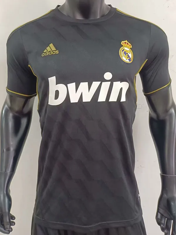2011/2012 RMA Away Black Retro  Soccer Jersey