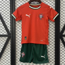 25/26 Portugal Home Kids  Soccer Jersey