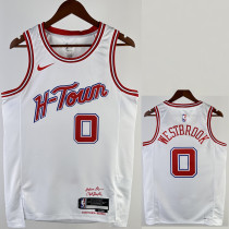 23/24 ROCKETS WESTBROOK #0 White City Edition Home Top Quality Hot Pressing NBA Jersey