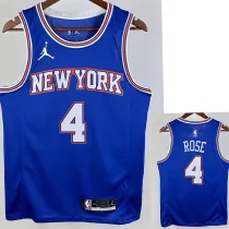 21/22 KNICKS ROSE #4 Blue Top Quality Hot Pressing NBA Jersey (Trapeze Edition) 飞人版