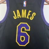 23/24 LAKERS JAMES #6 Black City Edition Top Quality Hot Pressing NBA Jersey