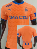 24/25 Marseille Third Player Version Soccer Jersey(Print all Sponsor)前后广告