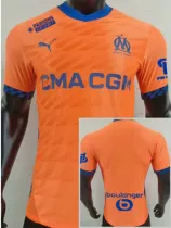 24/25 Marseille Third Player Version Soccer Jersey(Print all Sponsor)前后广告