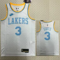 22/23 LAKERS DAVIS #3 White Top Quality Hot Pressing NBA Jersey (Retro Logo)