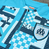 24/25 Marseille Sky Blue Printing Half Pull Tracksuit  (半拉链)