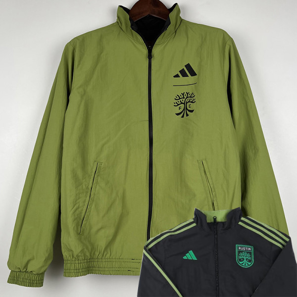 23/24 Austin FC Green & Black Double Sided Windbreaker (双面风衣)