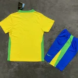 25/26 Brazil Home Kids  Soccer Jersey
