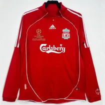2006/2008 LIV Home(UCL) Long Sleeve Retro Soccer Jersey欧冠版、胸前字