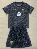 24/25 BAR Black Goalkeeper  Kids Soccer Jersey(大胸花）