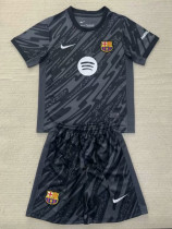 24/25 BAR Black Goalkeeper  Kids Soccer Jersey(大胸花）