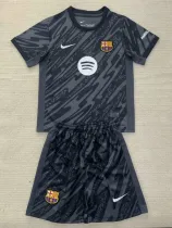 24/25 BAR Black Goalkeeper  Kids Soccer Jersey(大胸花）