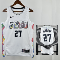 24/25 Nuggets MYRRAR #27 White City Edition Top Quality Hot Pressing NBA Jersey