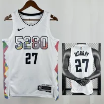 24/25 Nuggets MYRRAR #27 White City Edition Top Quality Hot Pressing NBA Jersey