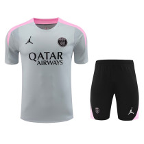 24/25 PSG Grey Pink Shoulder Training Short Suit(粉肩)
