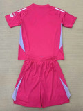24/25 Leeds United Pink Goalkeeper Kids Soccer Jersey