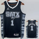 22/23 SA Spurs WEMBANYAMA #1 Black Top Quality Hot Pressing NBA Jersey (Trapeze Edition) 飞人版