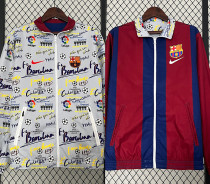 2024 BAR White Graffiti&Red Blue  Sided Windbreaker (双面风衣)