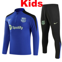 25/26 BAR Blue Kids Half Pull Tracksuit  (童装、半拉链)