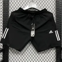 2025 DF2062 AD Black Casual shorts (黑、裤侧带两白杠）