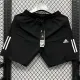2025 DF2062 AD Black Casual shorts (黑、裤侧带两白杠）