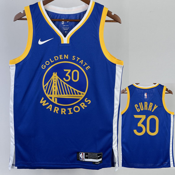22/23 WARRIORS CURRY #30 Blue Top Quality Hot Pressing NBA Jersey (V领)
