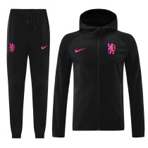 25/26 CHE Black Pink Hooded  Tracksuit #01