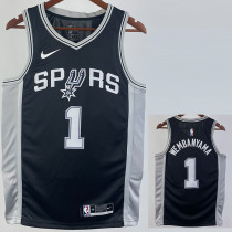 22/23 SA Spurs WEMBANYAMA #1 Black Top Quality Hot Pressing NBA Jersey