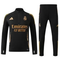 24/25 RMA Black Player version  Half Pull Tracksuit  (球员版、半拉链)