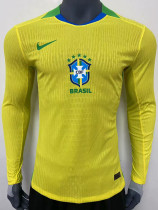 25/26 Brazil Home Long Sleeve  Player Version Soccer Jersey