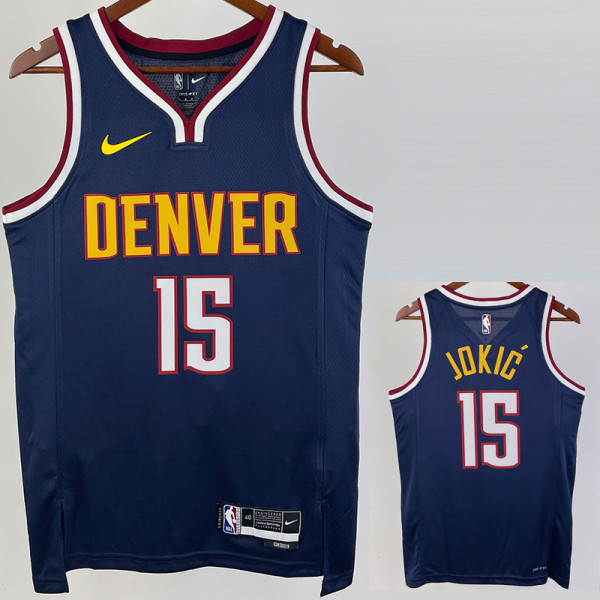 22/23 Nuggets JOKIC #15 Royal Blue Top Quality Hot Pressing NBA Jersey