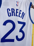 22/23 WARRIORS GREEN #23 White Top Quality Hot Pressing NBA Jersey (V领)