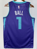 2019/2000 HORNETS BALL #1 Blue CHA Top Quality Hot Pressing NBA Jersey (Trapeze Edition) 飞人版