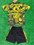 2024 Brazil Christ statue Yellow Kids Soccer Jersey