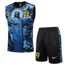 24/25  Brazil Black Christ statue top and shorts suit