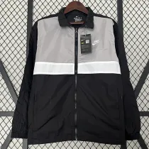 2024 New NK Grey Black Windbreaker(黑灰色带帽）