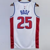 22/23 Pistons ROSE #25 White Top Quality Hot Pressing NBA Jersey