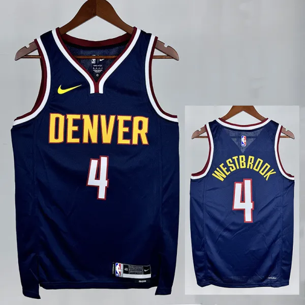 22/23 Nuggets #4 Sapphire Blue Top Quality Hot Pressing NBA Jersey