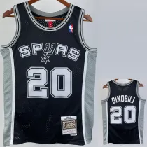 2000/2003 SA Spurs GINOBILI #20 Black Retro Top Quality Hot Pressing NBA Jersey