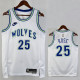 23/24 TIMBERWOLVES ROSE #25 White Top Quality Hot Pressing NBA Jersey (Retro Logo)