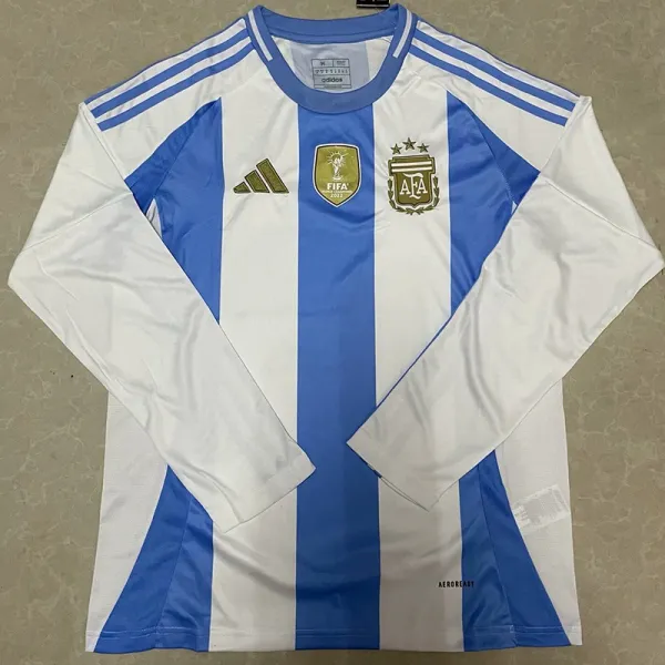 24/25 Argentina Home Long Sleeve Fans Soccer Jersey(长袖)